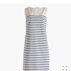 J Crew striped dress with eyelet NWT size xxs